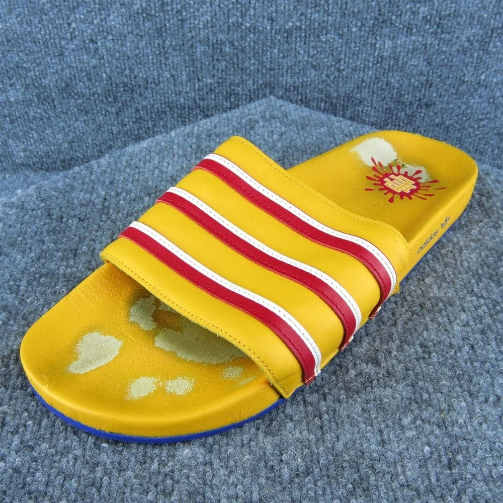 adidas McDonalds Eric Emanuel Men Slide Sandals Yellow Synthetic Slip On Size 12